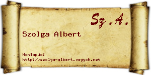 Szolga Albert névjegykártya