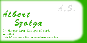 albert szolga business card